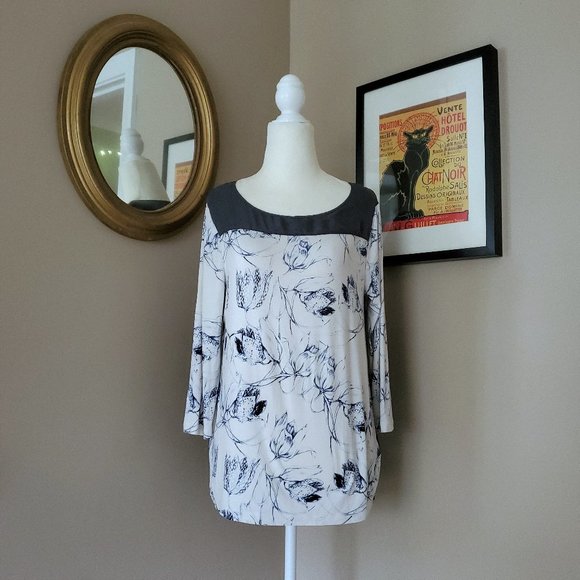 Anthro Leifsdottir Floral Print Silk Back Blouse S - Picture 3 of 16